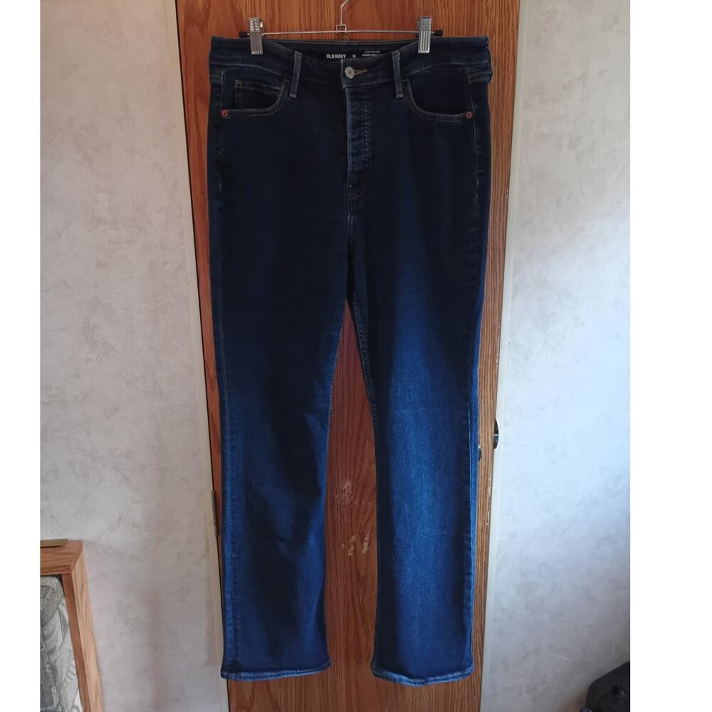 Old Navy Extra High-Rise Button Fly Bootcut Jeans Secret Smooth Pocket Dark Wash
